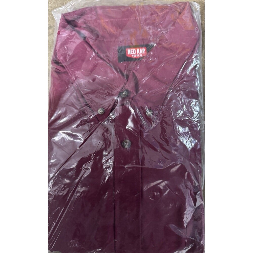 Red Kap 1923 3XL-367 Maroon Long Sleeve Button Up Shirt